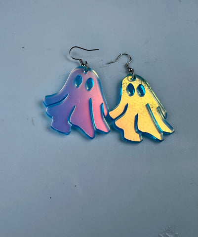 Iridescent ghost earrings