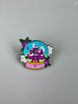 Haunted snow globe pin