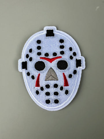 Jason mask iron on embroidered patch