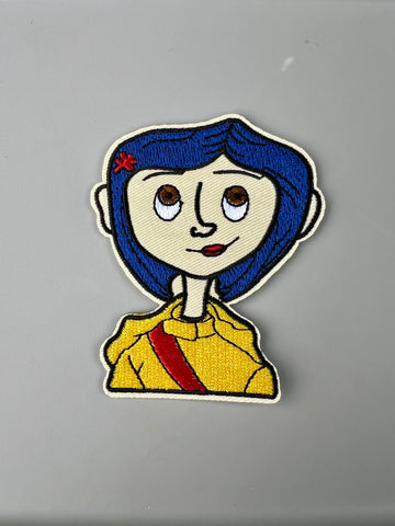 Coraline iron on embroidered patch