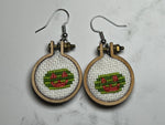 Mini cross stitch earrings