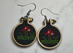 Mini cross stitch earrings