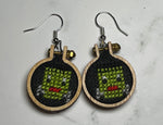 Mini cross stitch earrings