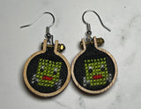 Mini cross stitch earrings