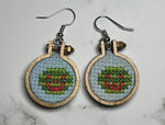 Mini cross stitch earrings