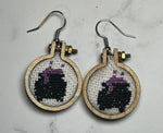 Mini cross stitch earrings