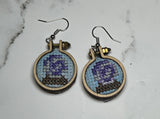 Mini cross stitch earrings