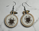 Mini cross stitch earrings