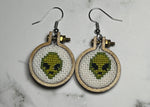 Mini cross stitch earrings