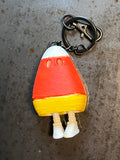 Candy Corn with feet keychain